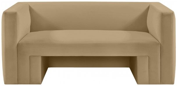 Meridian Furniture Henson Camel Velvet Loveseat-1