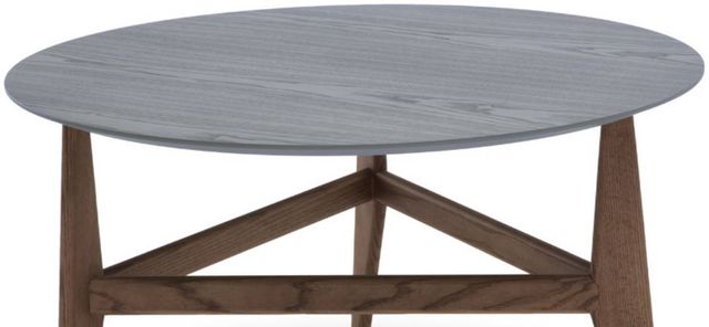 Natuzzi Editions Plettro Lead Gray/Blonde Ash Round Corner Table-1