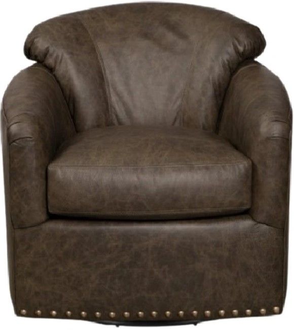 Craftmaster® Customizable CM Leather 33" Swivel Glider-4