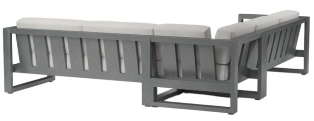 Sunset West Redondo 3-Piece Slate Aluminum Outdoor Sectional with Cast Silver Cushion-2