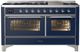 Ilve® Majestic III 60" Midnight Blue Pro Style Dual Fuel Liquid Propane Range with Triple Glass Door and Chrome Trim-0