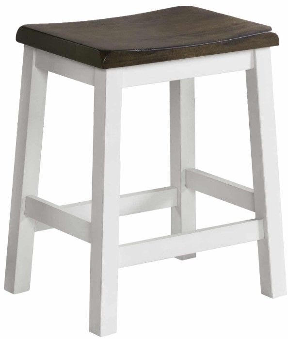 Intercon Kona Gray/White Backless Barstool-0