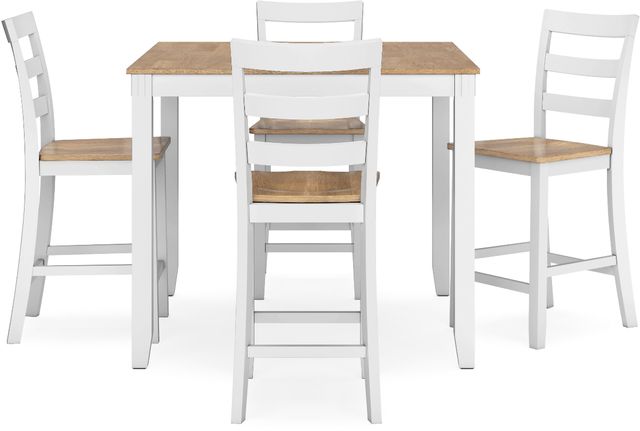 Signature Design by Ashley® Gesthaven 5-Piece Natural/White Counter Height Dining Table Set-1