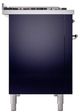 Ilve® Nostalgie II Noblesse 48'' Midnight Blue Pro Style Dual Fuel Range with Chrome Trim-2