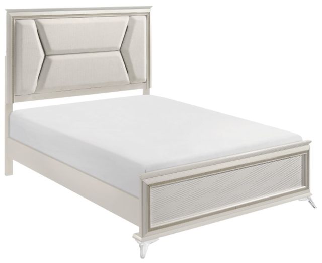 Homelegance® Audra Gold/White Queen Panel Bed-0