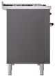 Ilve® Nostalgie II Noblesse 48'' Graphite Matte Pro Style Dual Fuel Range with Burnished Trim-2