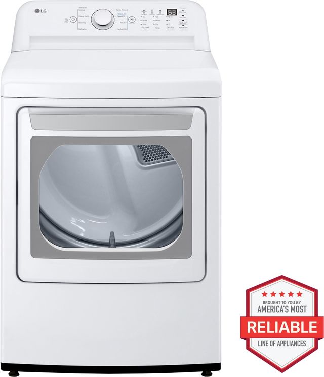 LG 7.3 Cu. Ft. White Electric Dryer with Sensor Dry Technology-1
