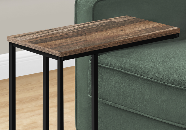 Monarch Specialties Inc. Brown Reclaimed 25"H Accent Table with Black Metal Base-1