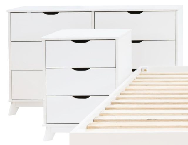 Powell® Portix 4-Piece White King Simple Bedroom Set-1