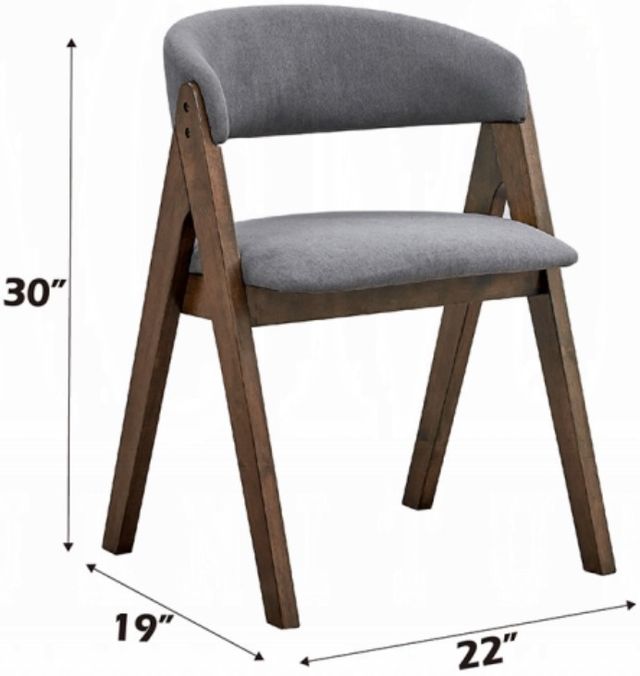 ACME Furniture Keiki 2-Piece Gray/Walnut Side Chair Set-2
