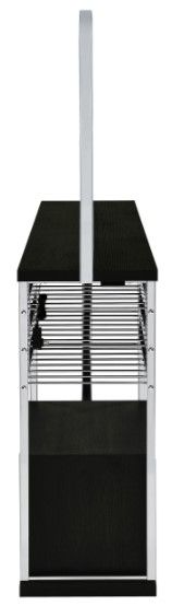 Coaster® Risley Chrome/Dark Charcoal Bar Cabinet with LED-3