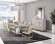 Michael Amini® Marin Greige Rectangular Double Pedestal Dining Table with Stainless Steel Base-1