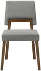Armen Living Channell 4-Piece Charcoal/Walnut Upholstered Wood Dining Chair Set-3