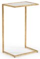 Chelsea House Matteson Glass Mirror Top Side Table with Gold Leaf Frame-0