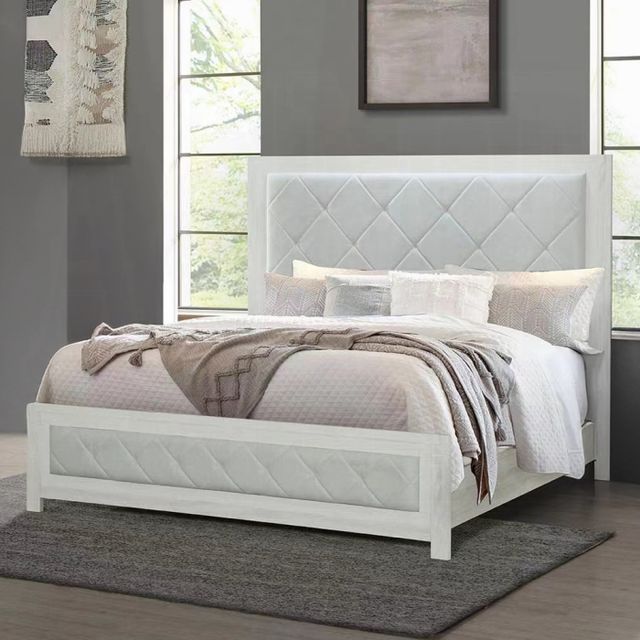 ACME Furniture Jehoram Beige Queen Upholstered Panel Bed-1