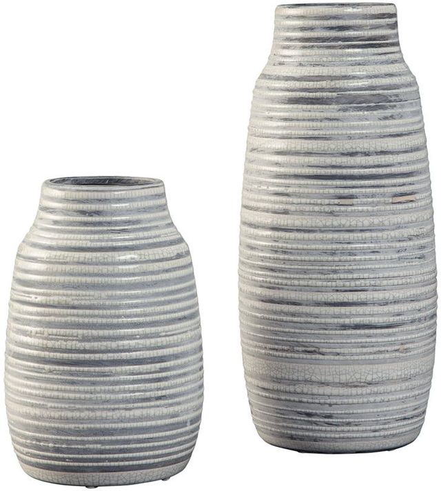 Signature Design by Ashley® Donaver 2-Piece Gray/White Vase Set-0