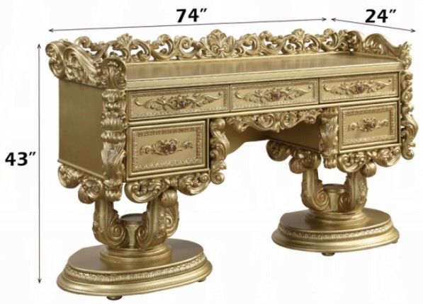 ACME Furniture Bernadette Gold Vanity Desk-2