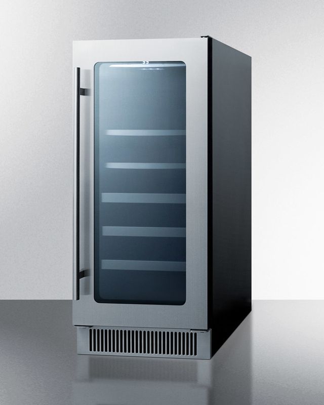 Summit® Classic 3.2 Cu. Ft. Stainless Steel Wine Cooler-1