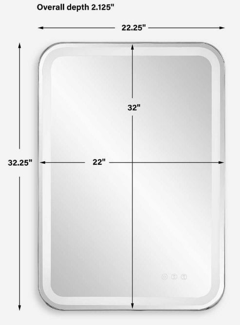 Uttermost® Crofton Nickel Lighted Vanity Mirror-2