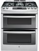 GE Profile™ 30" Slide In Gas Double Oven Range-Stainless Steel-0
