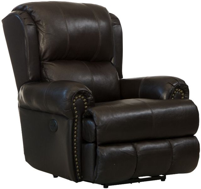 Catnapper® Duncan Chocolate Power Deluxe Lay Flat Recliner-0
