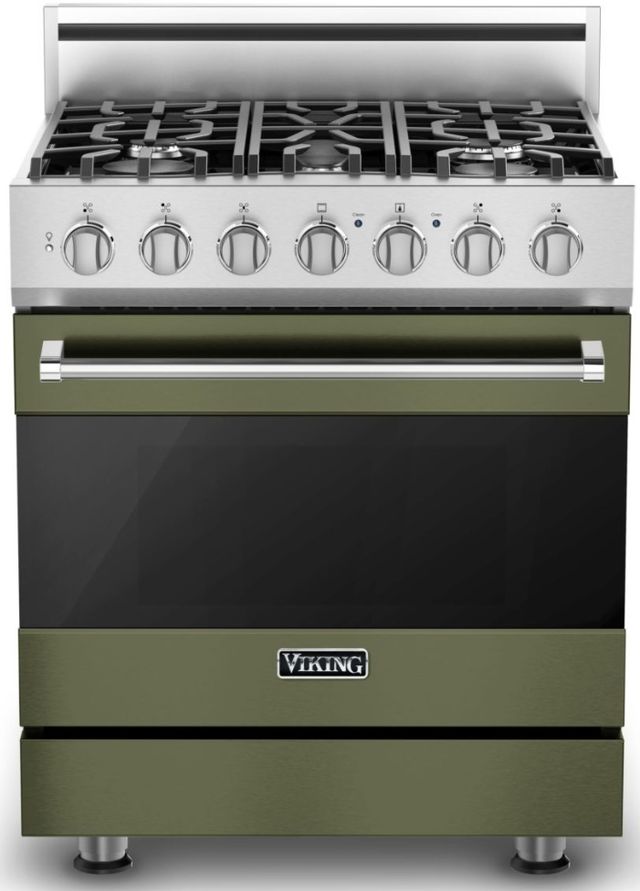 Viking® 3 Series 30" Cypress Green Pro Style Dual Fuel Natural Gas Range-0
