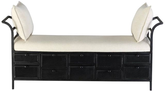 Jaipur Furniture Banning Beige/Black Storage Bench-1