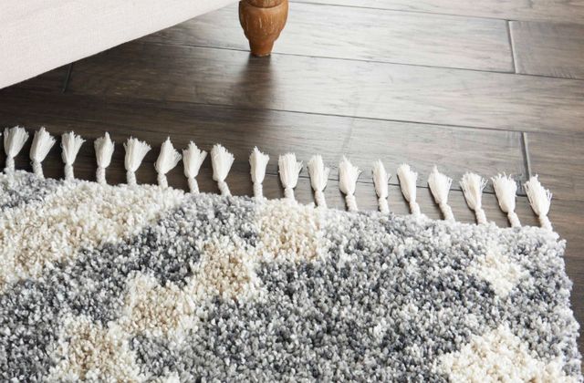 Nourison Home™ Oslo Shag Ivory/Gray 5'x8' Style 2 Area Rug-4