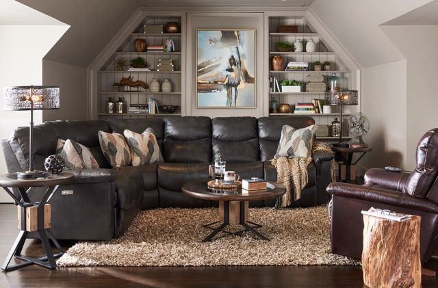 La-Z-Boy® James Charcoal Reclining Sectional with Custom Layout Options-3