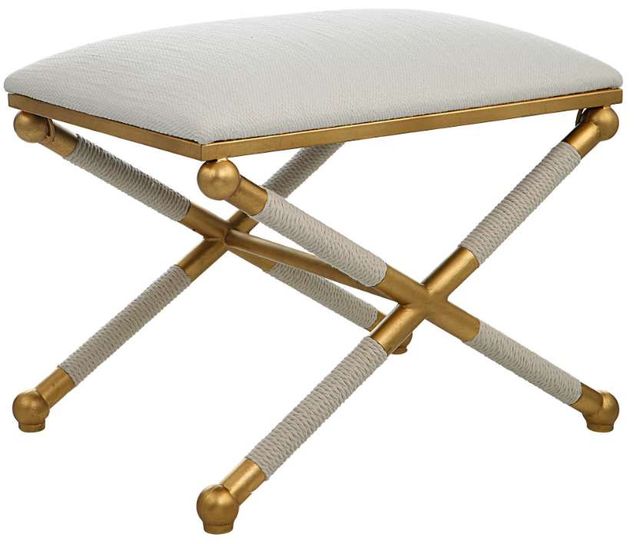Uttermost® Socialite Gold/White Small Bench-0