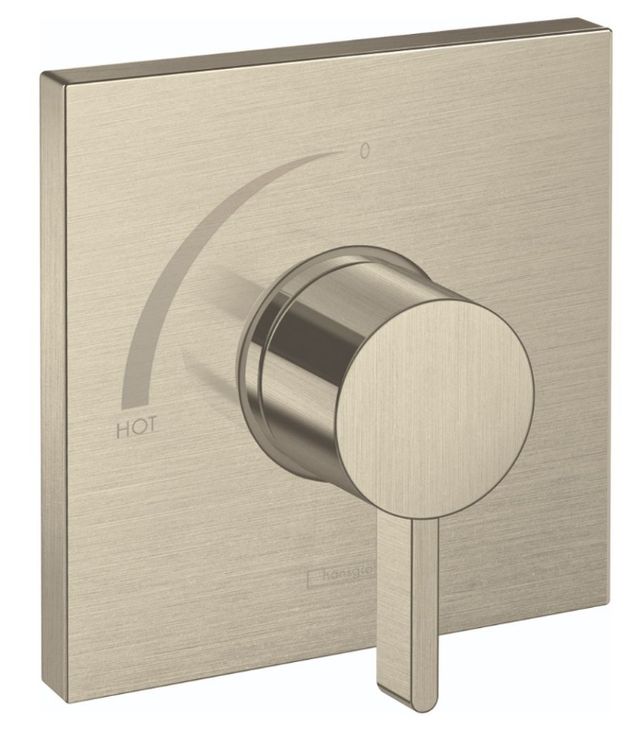 Hansgrohe Ecostat Square Brushed Nickel Pressure Balance Trim-0