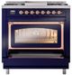 Ilve® Nostalgie II Noblesse 36'' Midnight Blue Pro Style Dual Fuel Range with Copper Trim-4