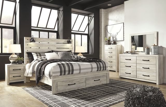 Signature Design by Ashley® Cambeck Whitewash King Storage Panel Bed-4