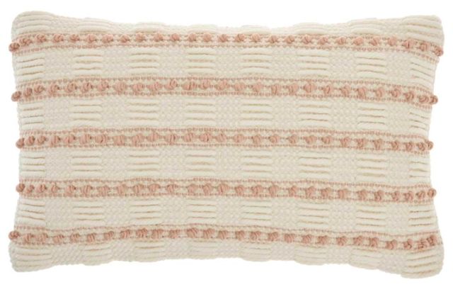 Nourison Home™ Lifestyle Blush Woven Lines And Dots Throw Pillow-0