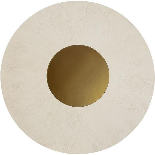 Magnussen Home® Lenox Acadia White/Bronze Glass/Warm Silver Round Dining Table-3