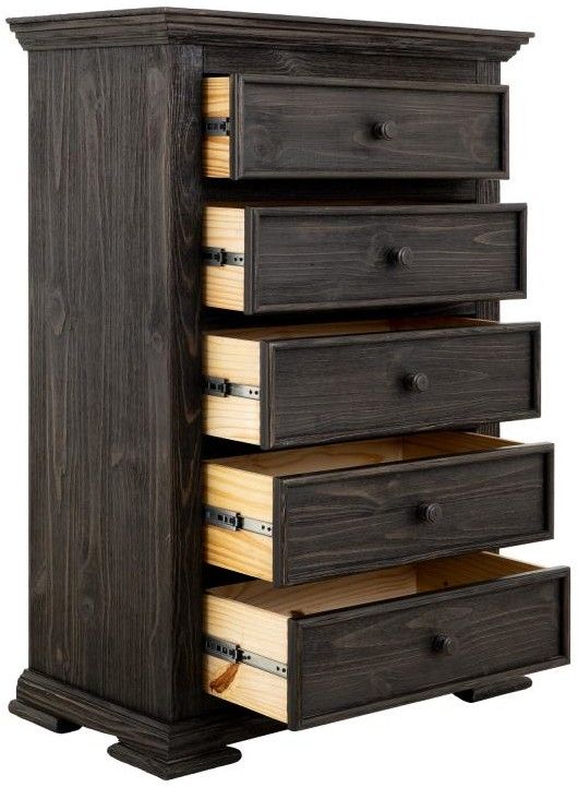 International Furniture Direct Terra Dark Black Chest-4