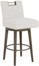 Fairfield® Customizable Entree Dining Nickel Metal Pull Short Button Back Swivel Bar Stool-0
