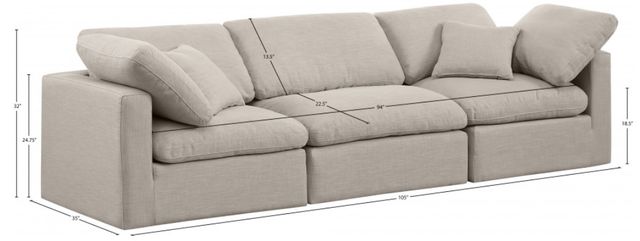 Meridian Furniture Indulge 3-Piece Beige Modular Sofa-3