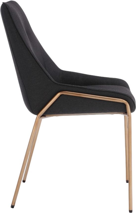 Modus Furniture Sunrise Cyrus Coal/Brushed Bronze Upholstered Dining Chair-3