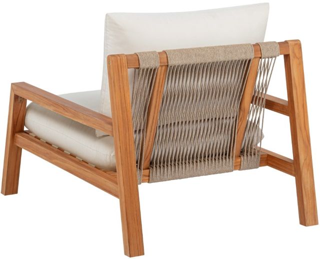 Linon Charlotte Brown/Off-White Fabric/Teak Chair-4