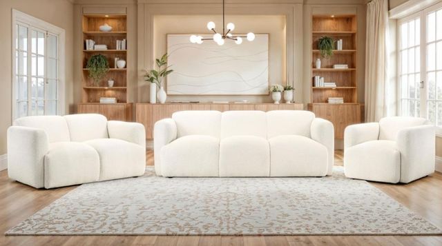 Coaster® Dorset 3-Piece White Upholstered Sofa Set-1