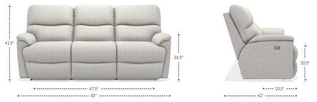 La-Z-Boy® Trouper Gray Leather Power Reclining Sofa with Headrest-2