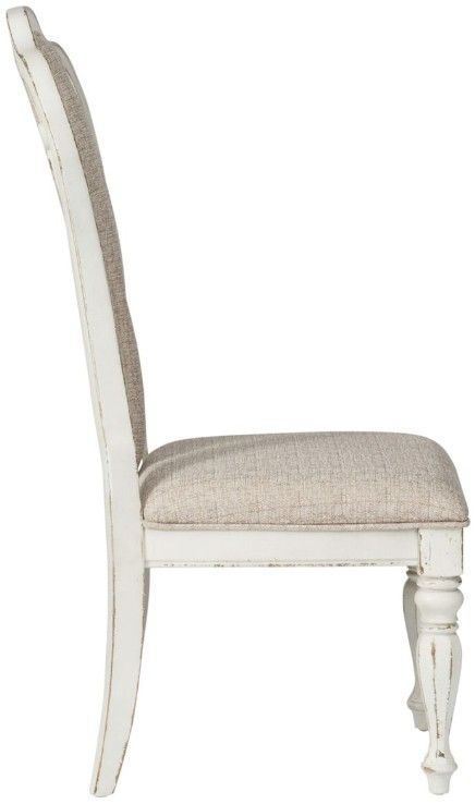 Liberty Furniture Magnolia Manor Antique White/Ivory Splat Back Upholstered Side Chair-3