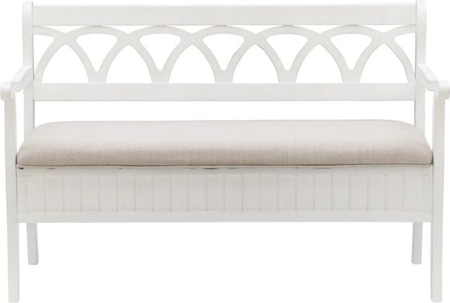 Powell® Winslett White Storage Bench-3