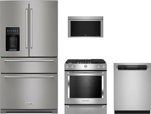 KitchenAid® 4 Piece Stainless Steel Kitchen Package