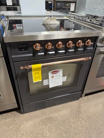 Ilve® Nostalgie II Series 30" Matte Graphite Pro Style Induction Range-0