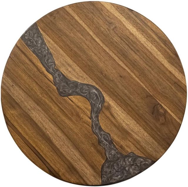 International Furniture Direct Silver Brown End Table-2