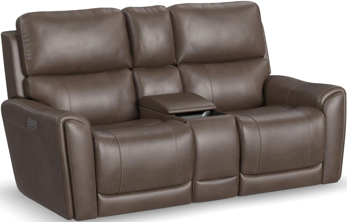 Flexsteel® Carter Cappuccino Power Reclining Loveseat with