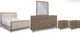Signature Design by Ashley® Chrestner 5-Piece Gray King Upholstered Panel Bed Set-0