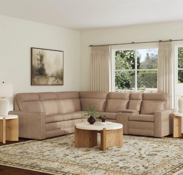 Flexsteel® Dutch Desert Leather Power Reclining Sectional with Custom Layout Options-1
